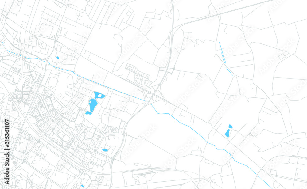 Tychy, Poland bright vector map