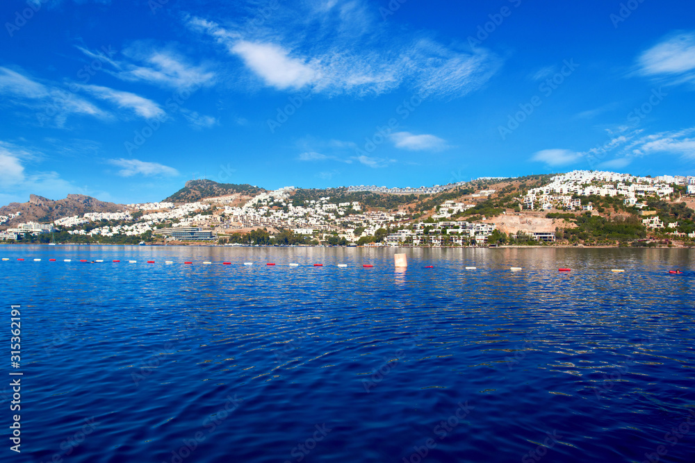 Summer Day Aegean Sea Landscape in Bodrum, Turkey