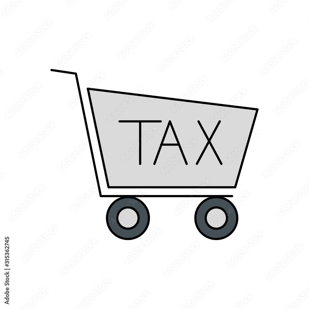 Tax cart of financial accoounting form revenue finance government income taxation refound and paying theme Vector illustration Tax cart of financial accoounting form revenue finance government income taxation refound and paying theme Vector illustration