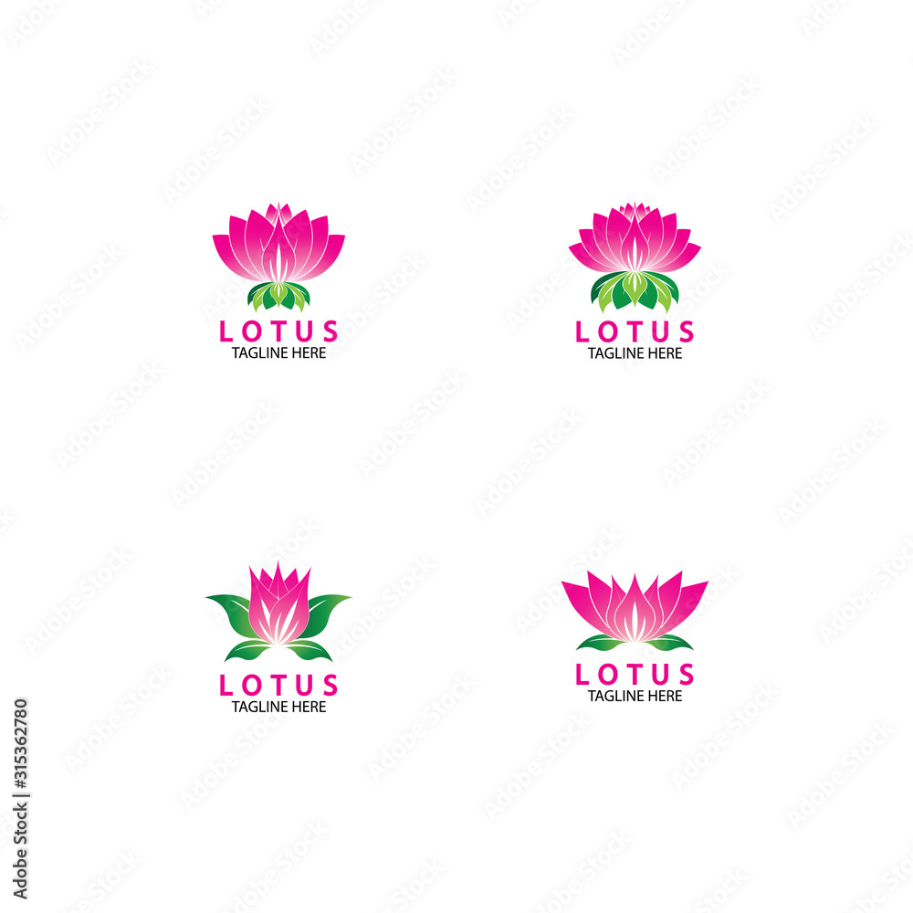 Vector lotus flowers design for spa, yoga class, hotel and resort