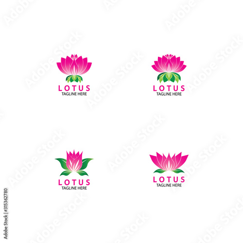 Vector lotus flowers design for spa, yoga class, hotel and resort
