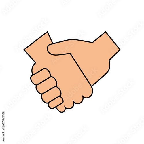 Hands shake design of People meeting entrepreneur businesspeople startup team success teamwork plan idea and person theme Vector illustration