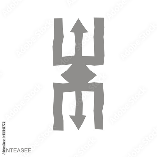 Vector monochrome icon with Adinkra symbol Nteasee