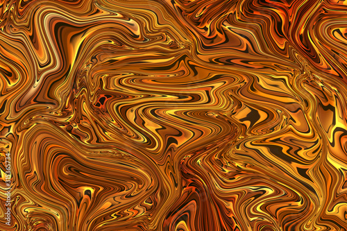 gold and black liquid color. abstract background and texture.