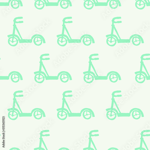 seamless pattern, scooter art background design for fabric scarf and decor