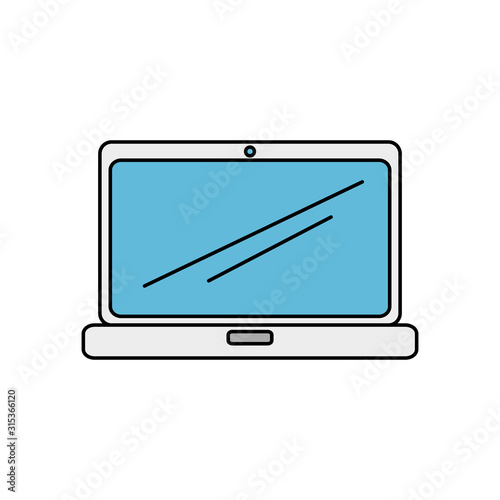 Laptop design, Digital technology communication social media internet web and screen theme Vector illustration