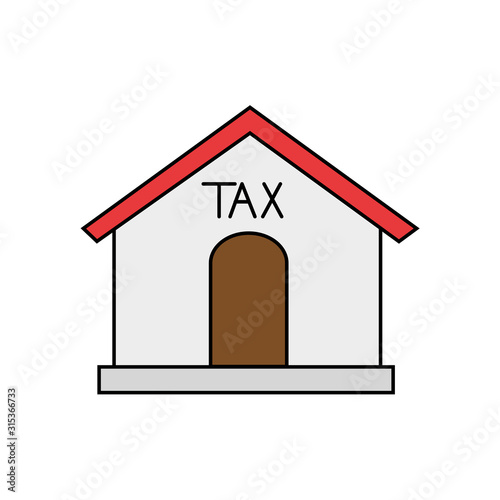 Tax house of financial accoounting form revenue finance government income taxation refound and paying theme Vector illustration photo