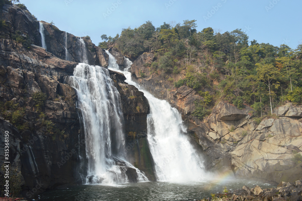 beautiful huge Hundru waterfall of Ranchi ,india