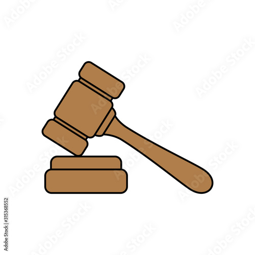 Hammer law design, Justice legal judgment judical authority freedom veridict attorney and crime theme Vector illustration