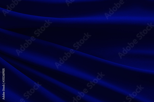 Blue cloth waves background texture.