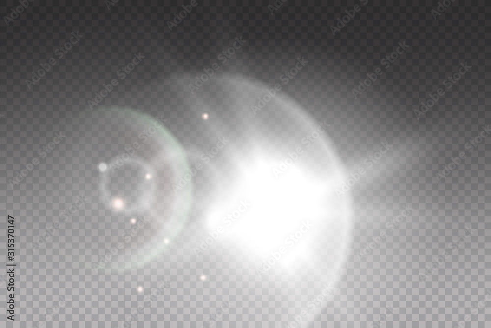 Sunlight, special lens flare, light effect. Sun flash with rays and spotlight. illustration Sunlight, special lens flare, light effect. Sun flash with rays and spotlight. illustration