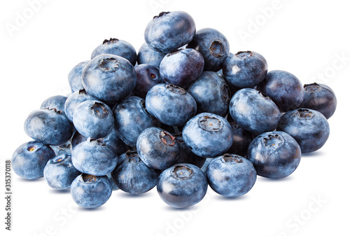 Blueberries isolated on white background with clipping path