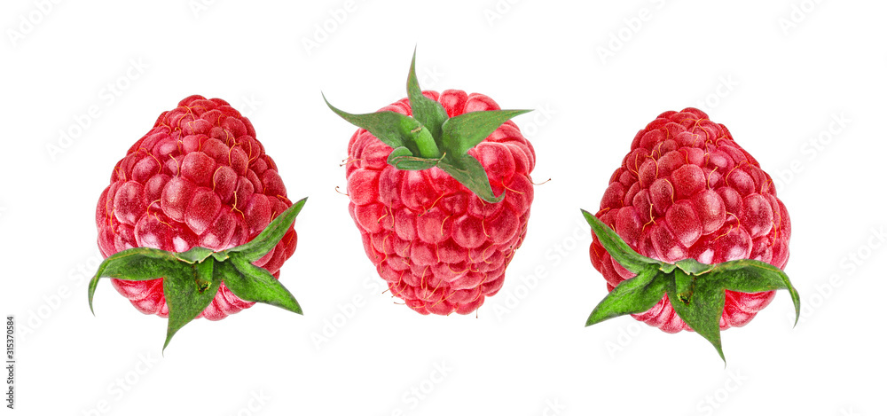 Raspberries isolated on white background with clipping path