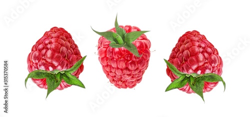 Raspberries isolated on white background with clipping path