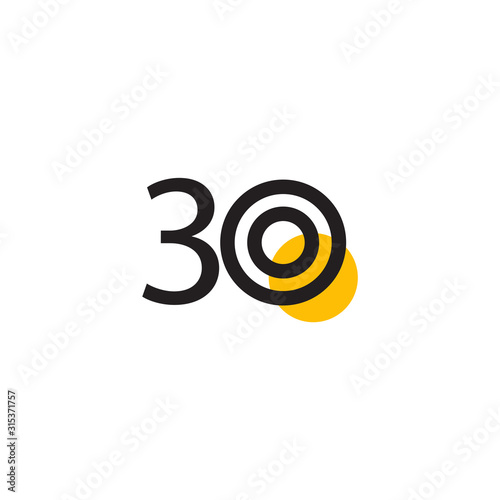 30 Years Anniversary Celebration Vector Template Design Illustration