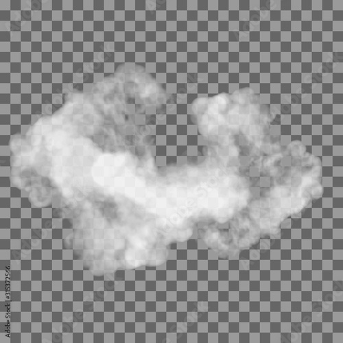 Vector realistic isolated cloud for template decoration and mockup covering on the transparent background. Concept of storm and sky.