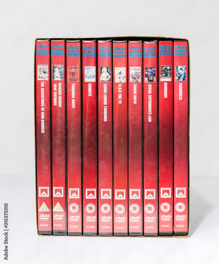 05/05/2018 A retro vintage dvd anime manga boxset collection of manga  films. Japanese niche artwork and cartoon series. Popular amongst  teenagers. manga movies collectors. фотография Stock | Adobe Stock