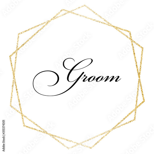 Groom. Wedding, bachelorette party, hen party or bridal shower hand written calligraphy card, banner or poster graphic design lettering vector element. 