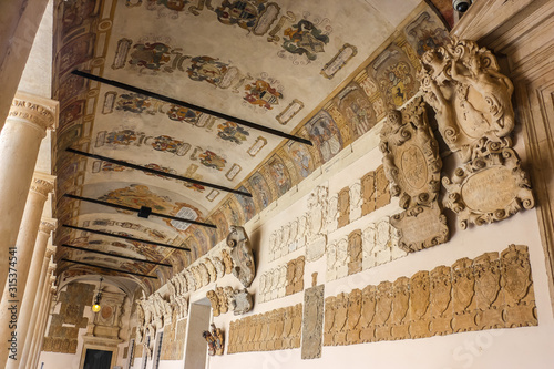 Padova, Italy. View of inner court of Padova Univercity (Università degli Studi di Padova).