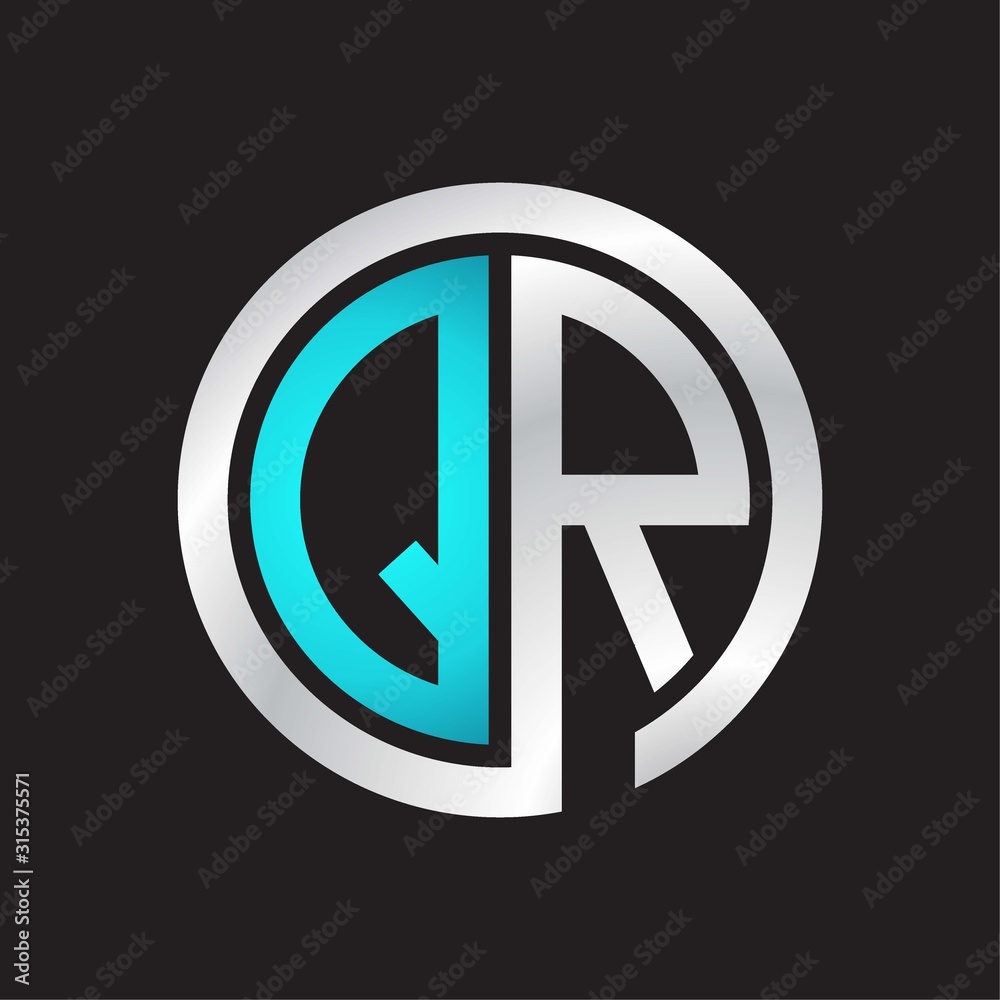 QR Initial logo linked circle monogram QR Initial logo linked circle monogram