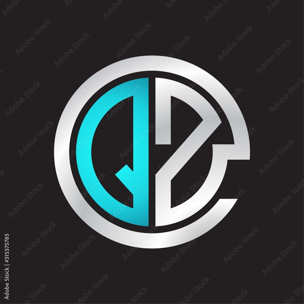 QZ Initial logo linked circle monogram QZ Initial logo linked circle monogram