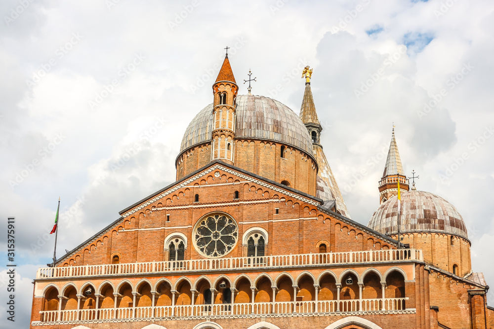Padova, Italy. Beautiful architecture of catholic church (Basilica di Sant'Antonio di Padova).