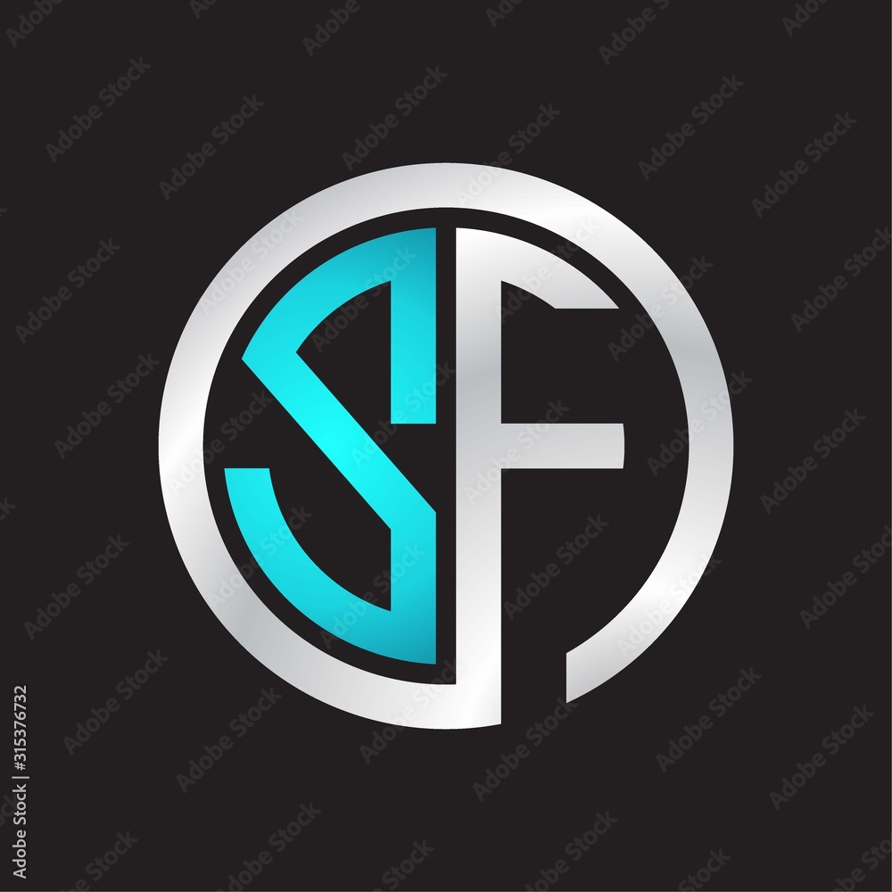 SF Initial logo linked circle monogram SF Initial logo linked circle monogram