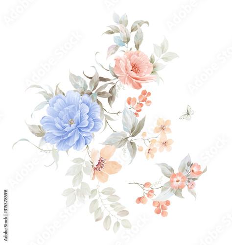 Watercolor flowers illustration © long