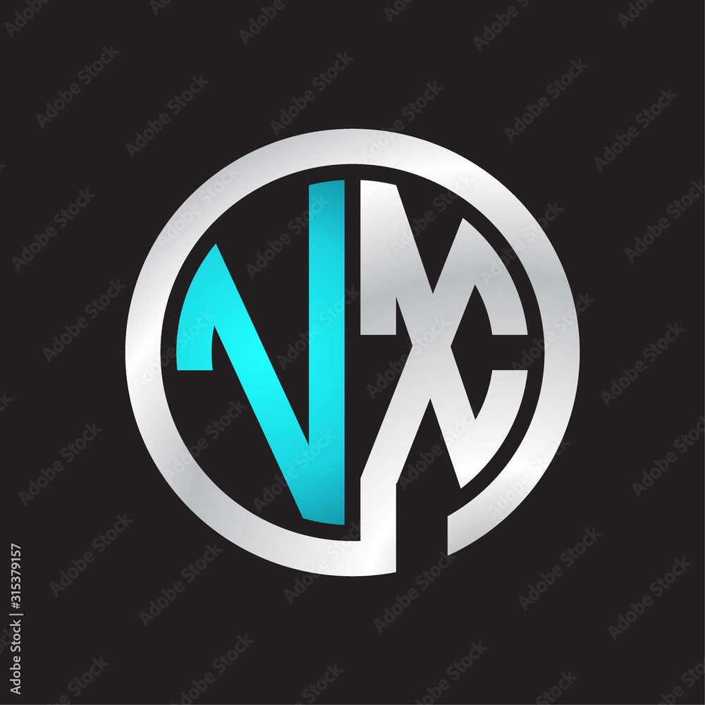 VX Initial logo linked circle monogram VX Initial logo linked circle monogram