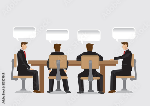 Discussion in Business Meeting Vector Illustration