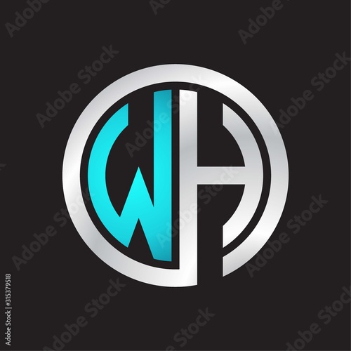 WH Initial logo linked circle monogram