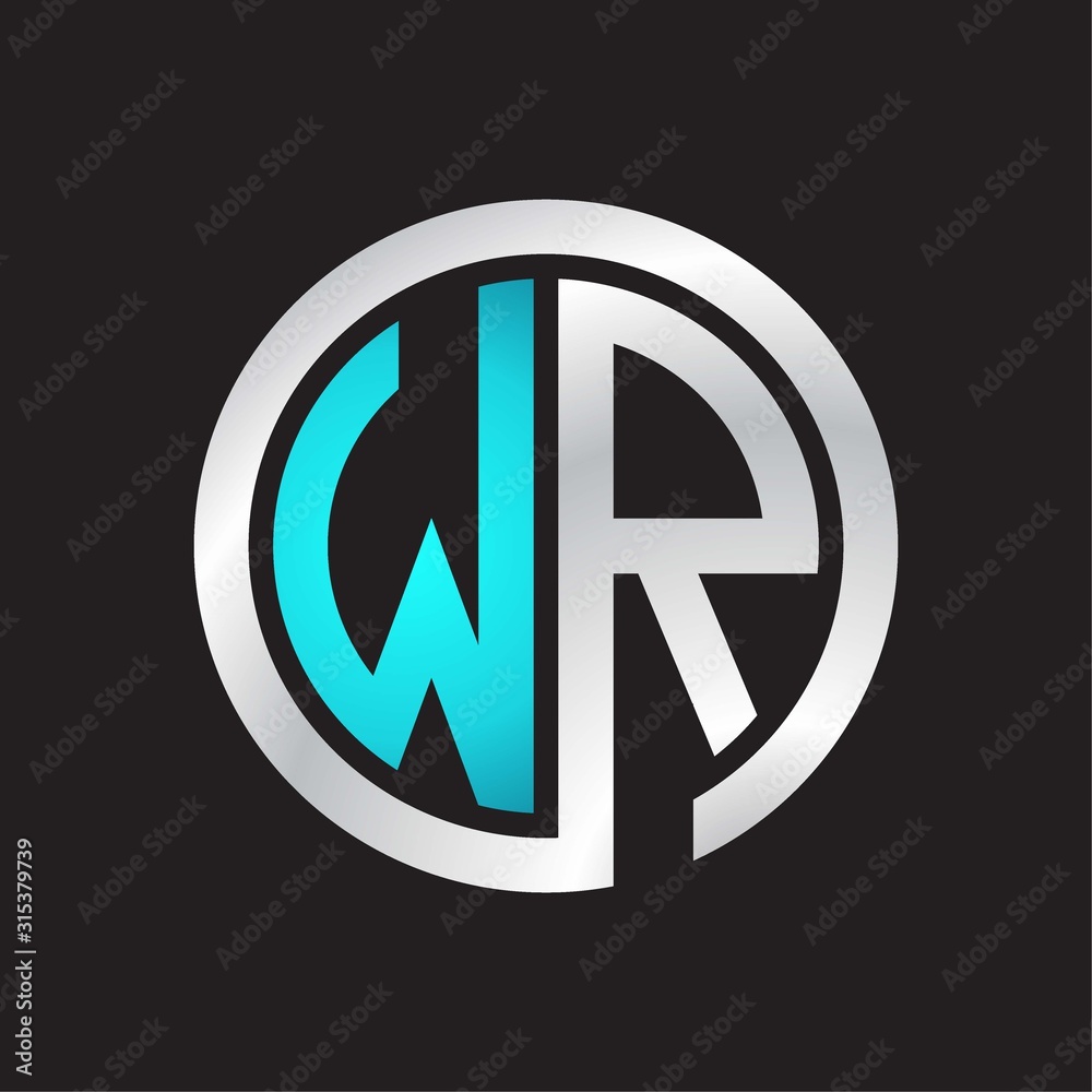 WR Initial logo linked circle monogram WR Initial logo linked circle monogram