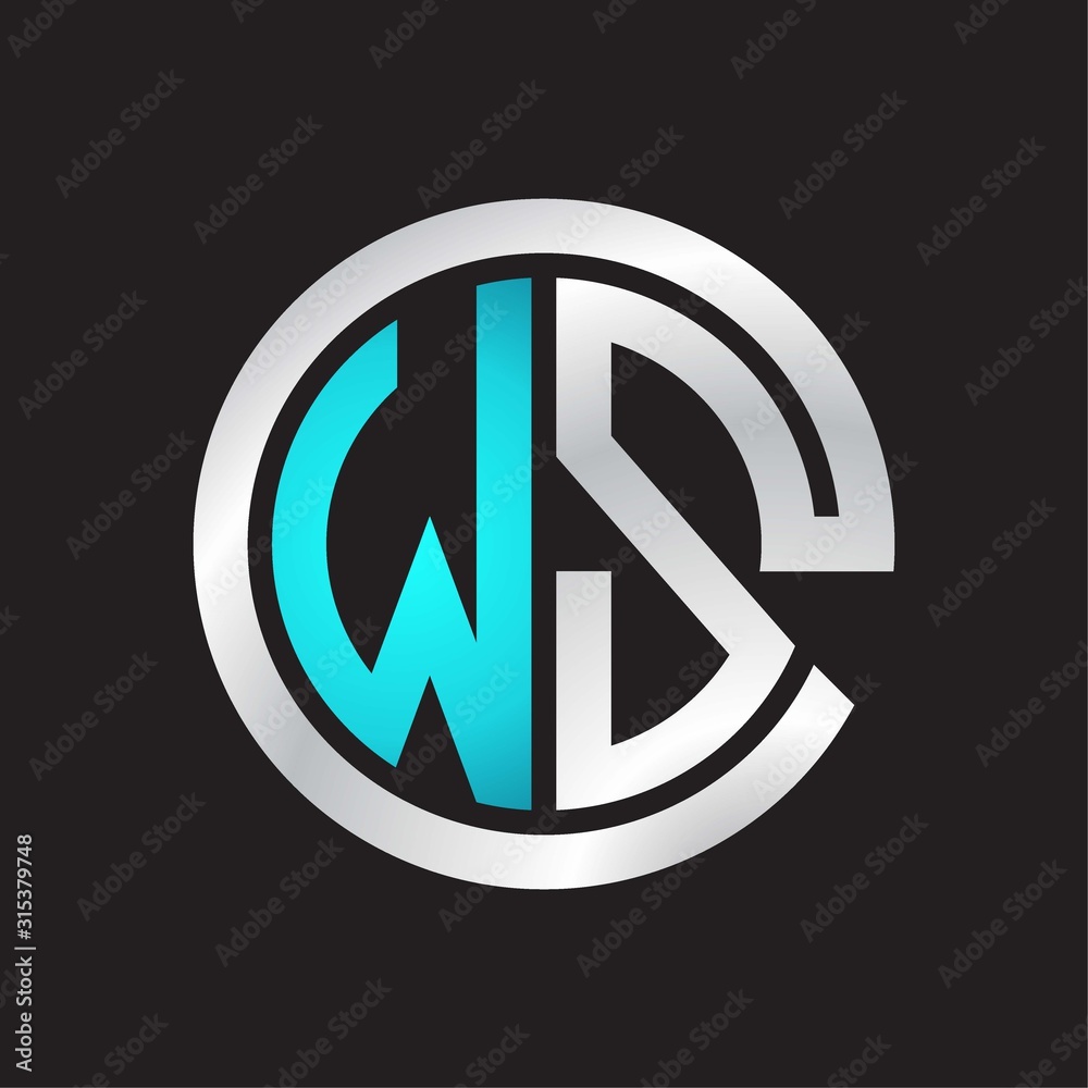 WS Initial logo linked circle monogram WS Initial logo linked circle monogram