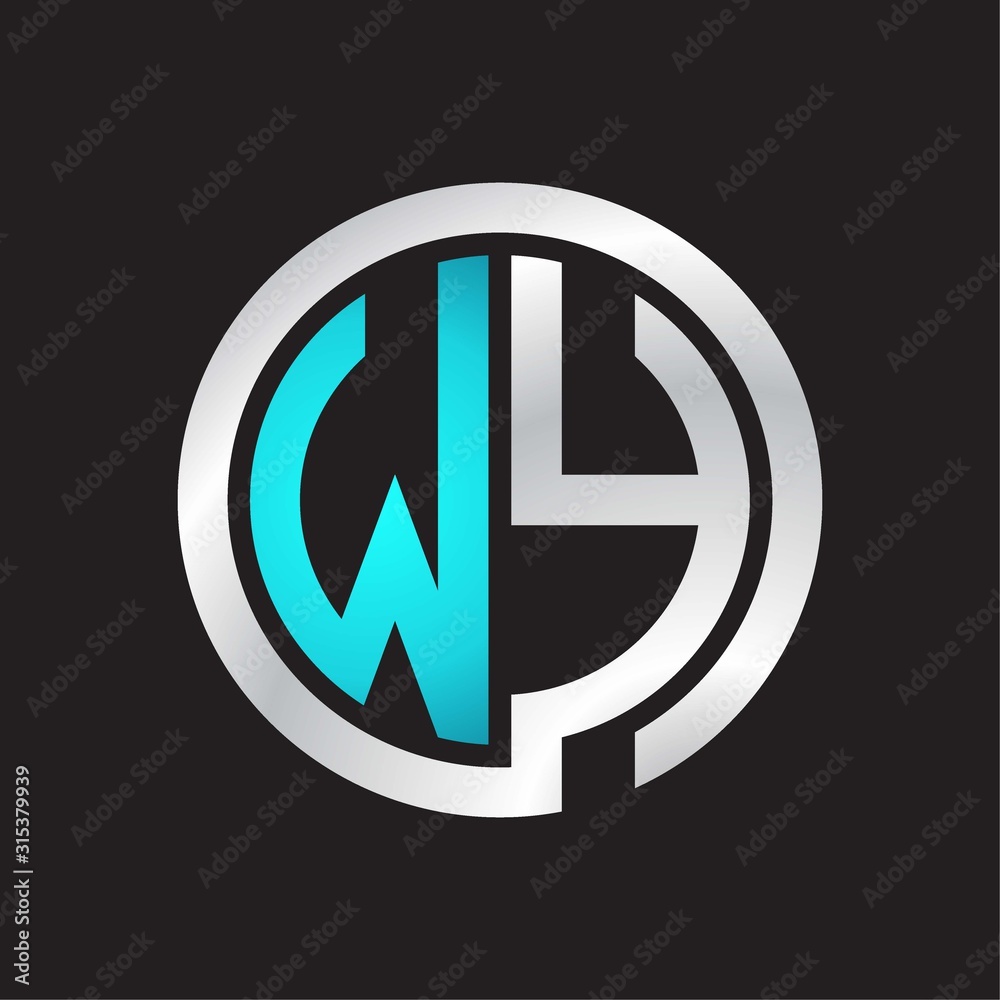 WY Initial logo linked circle monogram WY Initial logo linked circle monogram