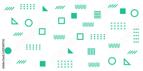 Memphis Simple Tosca Abstract Circle Line Rectangle Box Arrow Cross Mountain River Pie Egypt Basic Shape Background for shirt