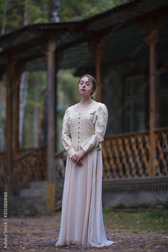 girl in a rustic country house