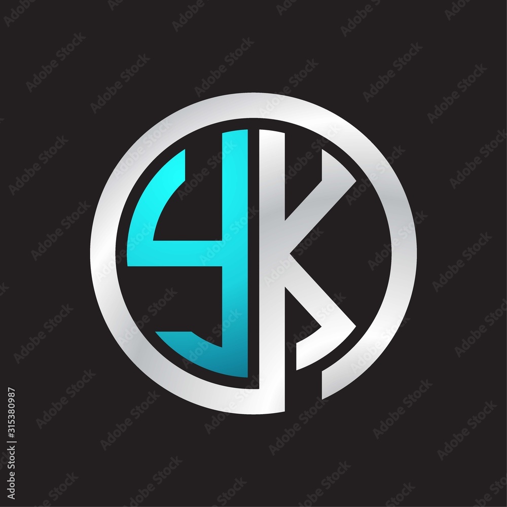 YK Initial logo linked circle monogram YK Initial logo linked circle monogram