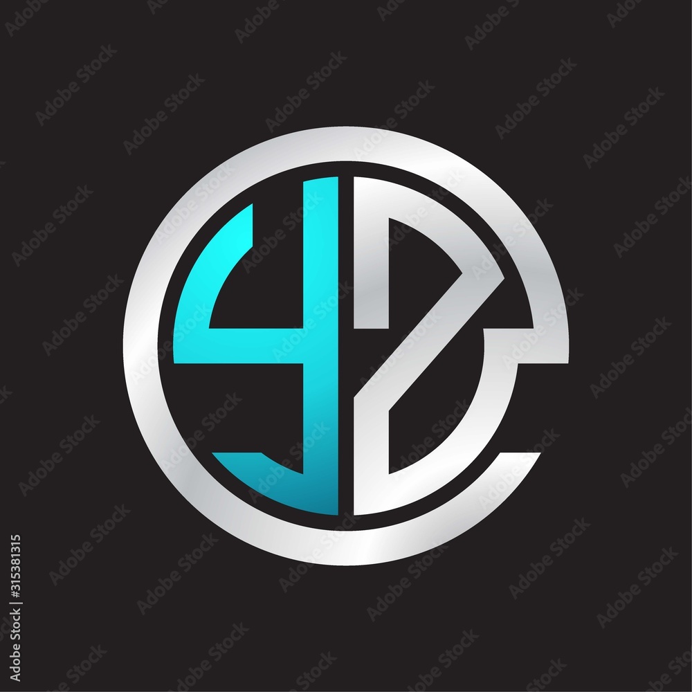 YZ Initial logo linked circle monogram YZ Initial logo linked circle monogram