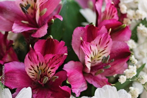Floral composition of  rose Alstroemeria flowers