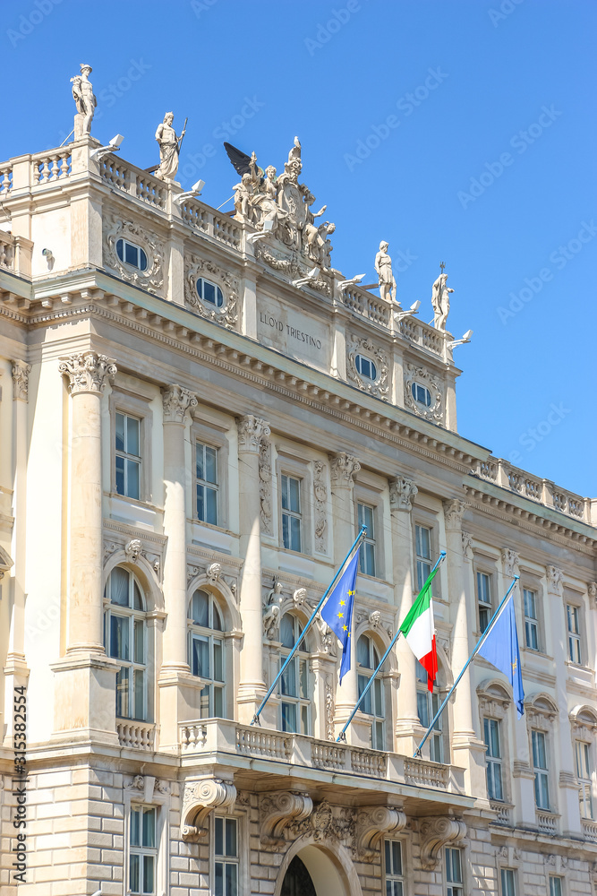 Obraz premium Trieste, Italy. Architecture of Regional Council (Regione Autonoma Friuli - Venezia Giulia) building in Trieste.