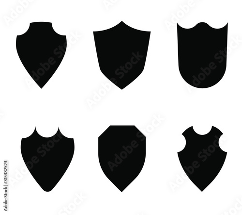 Shield icon set vector. Shield symbols set on white background. Vector icon