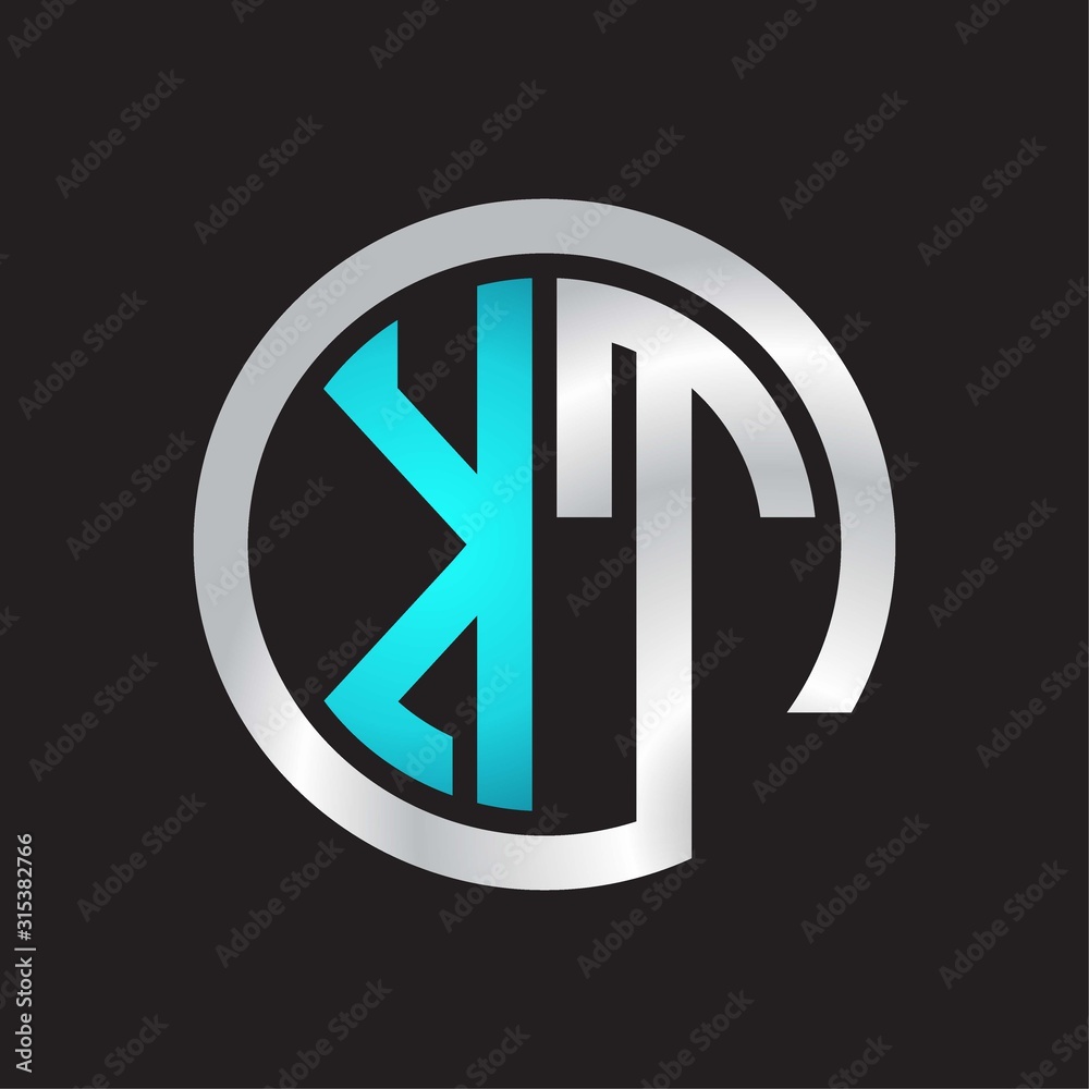 KT Initial logo linked circle monogram KT Initial logo linked circle monogram
