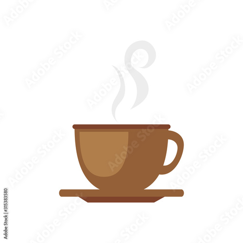 Coffee cup design of time drink breakfast beverage shop morning store aroma and caffeine theme Vector illustration