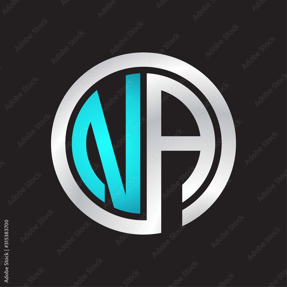 NA Initial logo linked circle monogram NA Initial logo linked circle monogram
