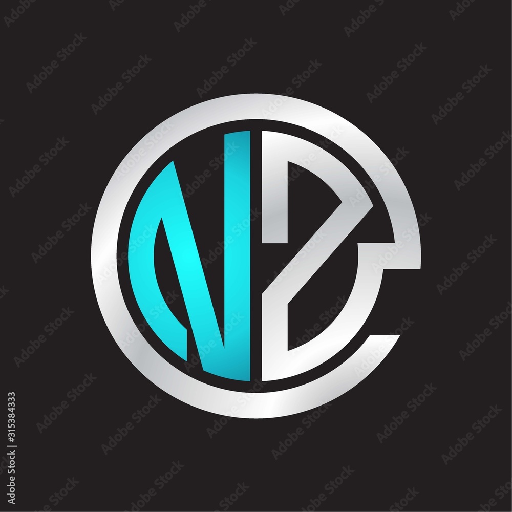 NZ Initial logo linked circle monogram NZ Initial logo linked circle monogram