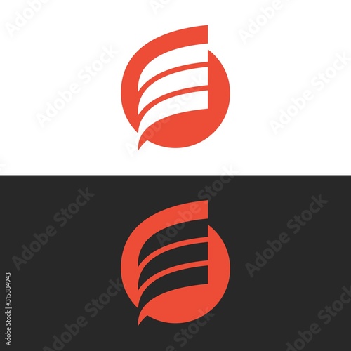 LETTER E ROUND LOGO