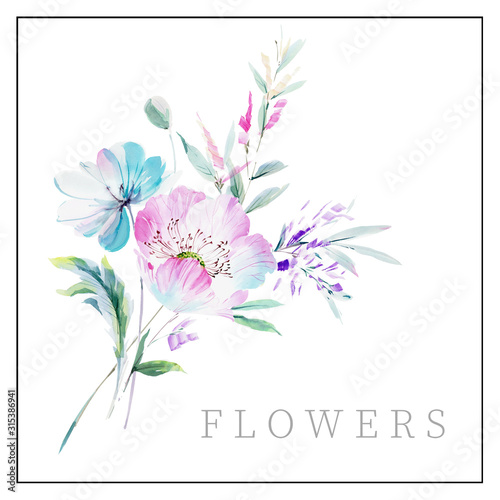  Elegant watercolor flower illustration