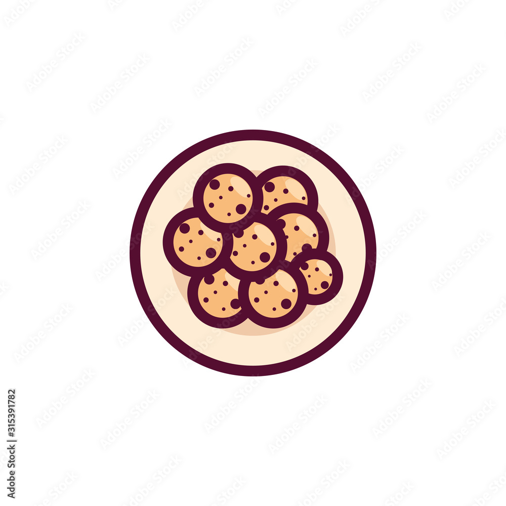 Isolated cookies over table vector design Isolated cookies over table vector design