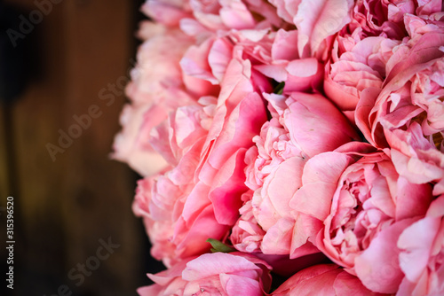 Fototapeta Naklejka Na Ścianę i Meble -  beautiful natural pink peonies close up