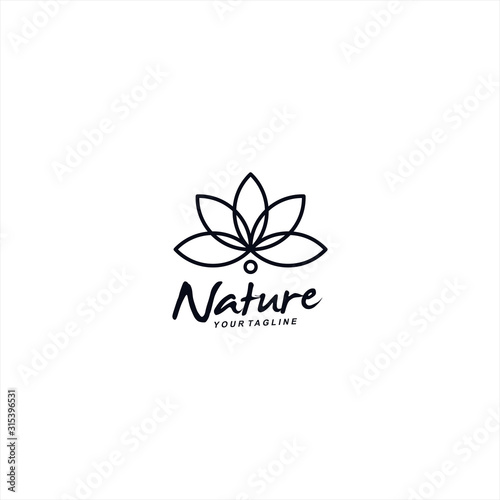 Flower Lotus Logo Design Vector Illustration Template Idea